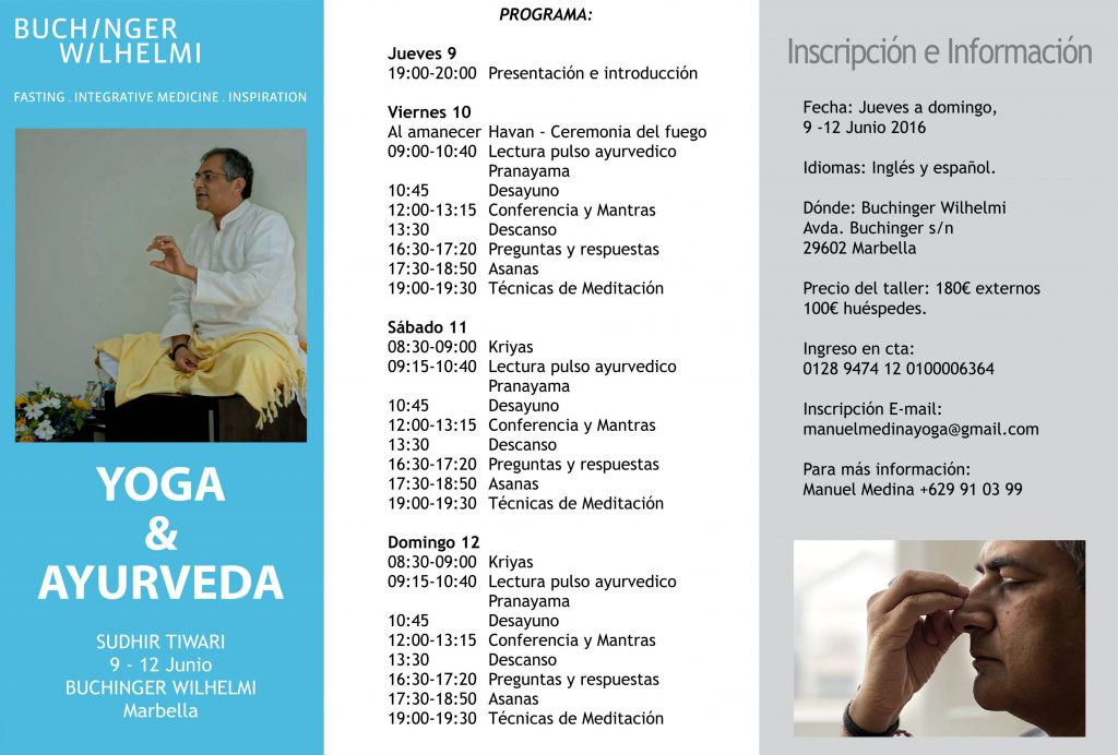 Taller yoga con Sudhir Tiwari en Buchinger